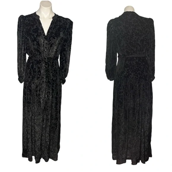 HALE BOB Heloise Solid Velvet Burnout Maxi Dress Womens Size Large NEW NWT - Picture 15 of 15